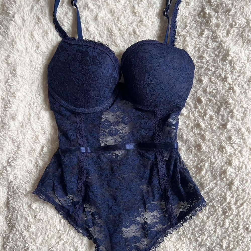 Navy Blue Lingerie Bodysuit 🌒